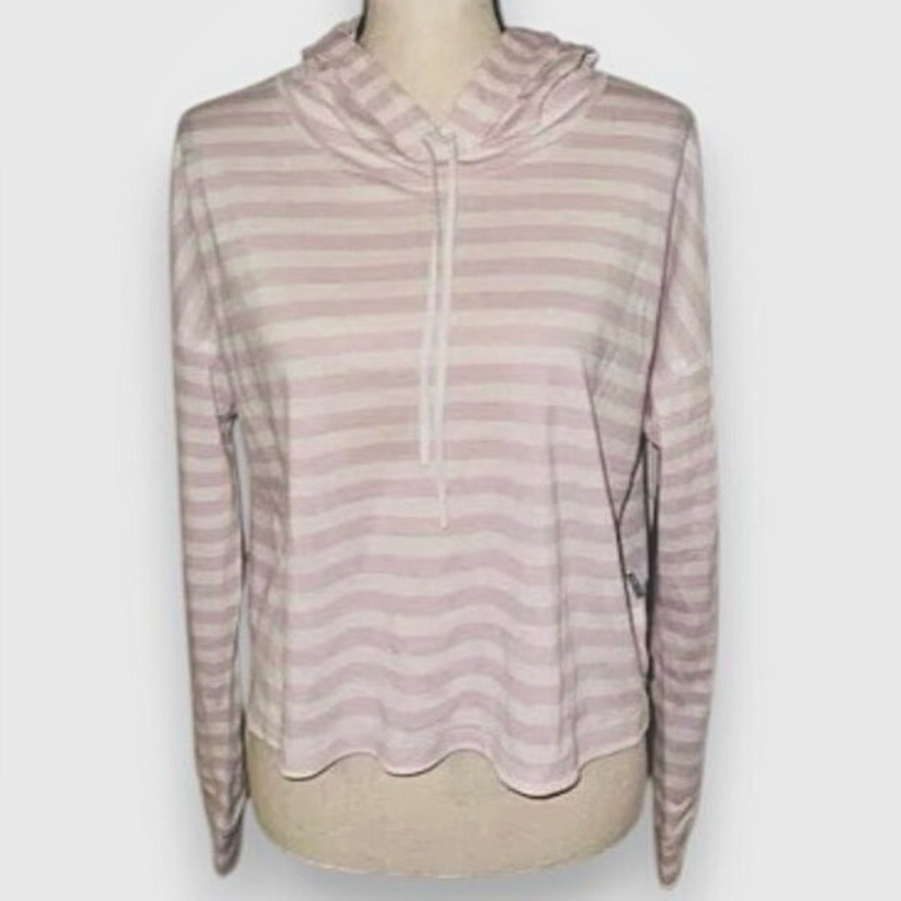 Andrew Marc Light Pink Striped Hoodie